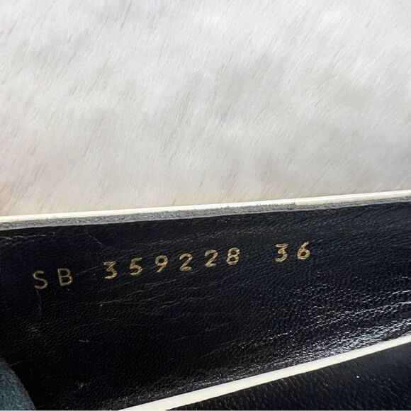 Saint Laurent Pointed Toe Patent Leather Ballet Flats Black Cream White 36 - Picture 5 of 13